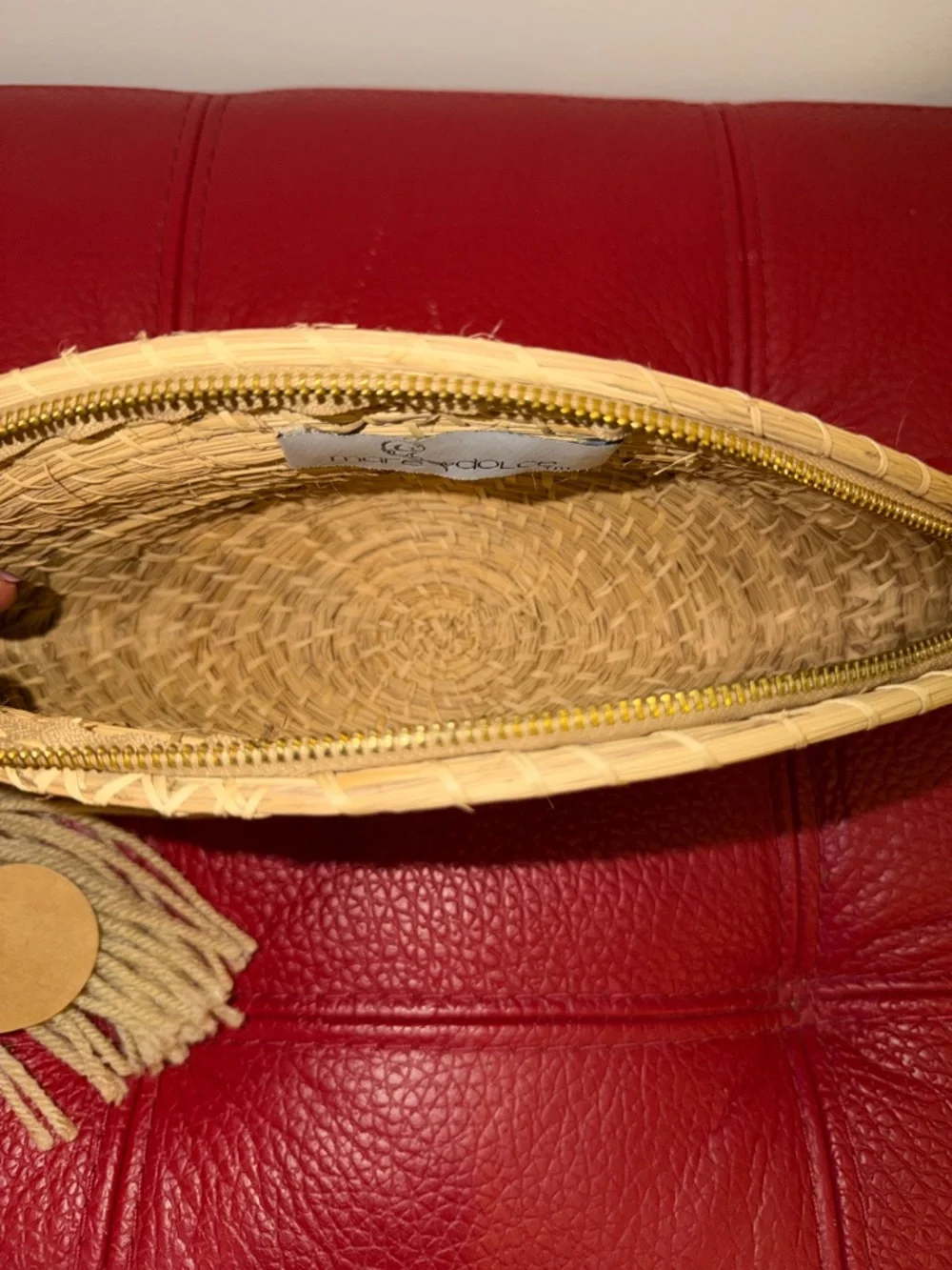 BNWT Mare Dolce Natural Basket Shell Clutch Bag - Picture 7 of 9